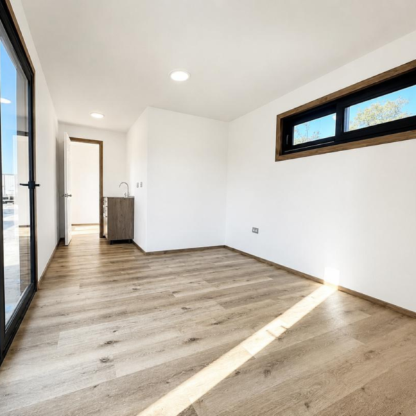 Modulares Häuschen mit einer Fläche von 24 m²